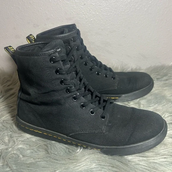 Dr. Marten's Sheridan Canvas Black High-Top Shoes Ankle Boot Size 10L - Picture 4 of 9